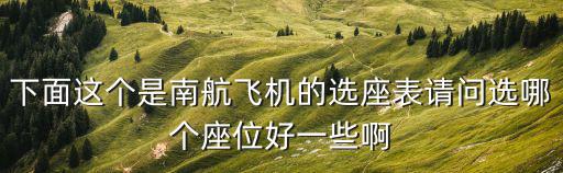 下面這個(gè)是南航飛機(jī)的選座表請(qǐng)問(wèn)選哪個(gè)座位好一些啊