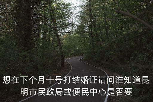 想在下個(gè)月十號(hào)打結(jié)婚證請(qǐng)問(wèn)誰(shuí)知道昆明市民政局或便民中心是否要