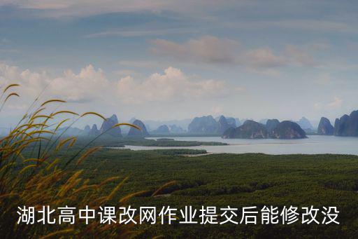 湖北高中課改網作業(yè)提交后能修改沒