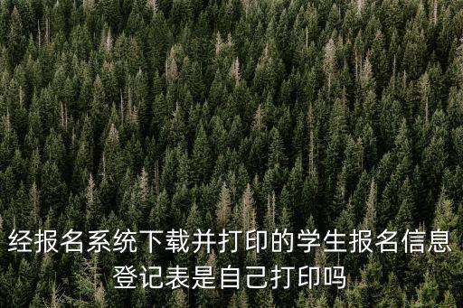 經報名系統(tǒng)下載并打印的學生報名信息登記表是自己打印嗎