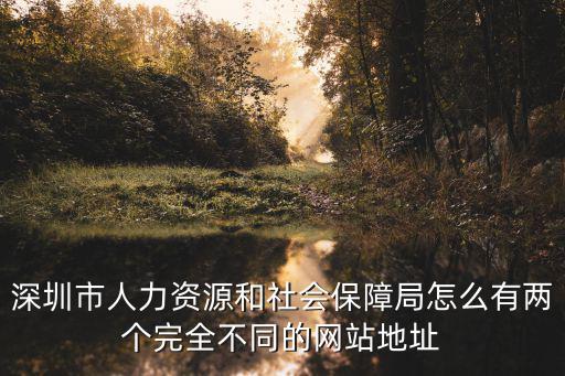 深圳市人力資源和社會保障局網站，深圳市人力資源和社會保障局怎么有兩個完全不同的網站地址