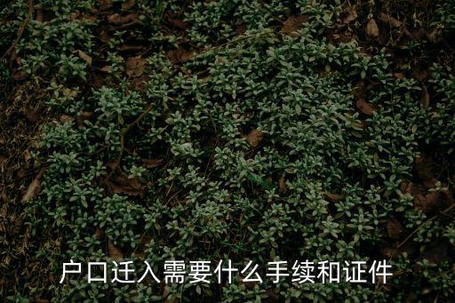 戶口遷入需要什么手續和證件