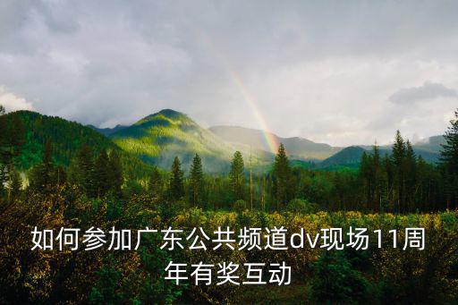如何參加廣東公共頻道dv現場11周年有獎互動