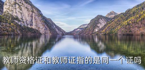 教師資格證和教師證指的是同一個證嗎