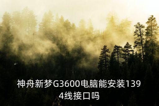 神舟新夢G3600電腦能安裝1394線接口嗎