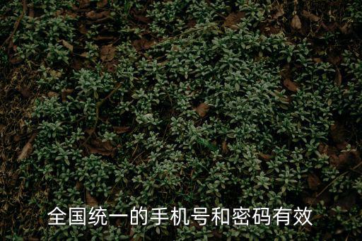 全國統一的手機號和密碼有效