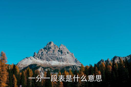 一分一段表是什么意思