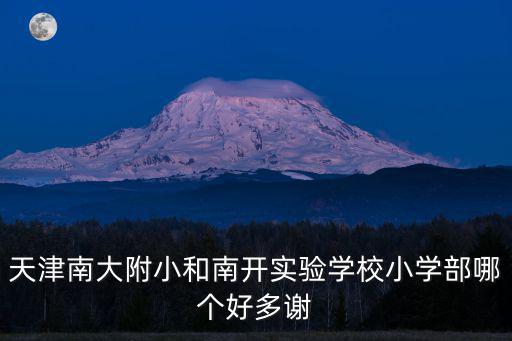 天津南大附小和南開實驗學校小學部哪個好多謝
