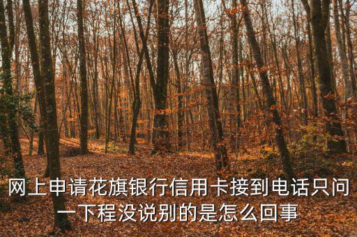 網上申請花旗銀行信用卡接到電話只問一下程沒說別的是怎么回事