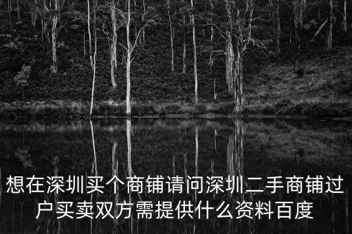 深圳商鋪出售，想在深圳買(mǎi)個(gè)商鋪請(qǐng)問(wèn)深圳二手商鋪過(guò)戶買(mǎi)賣(mài)雙方需提供什么資料百度