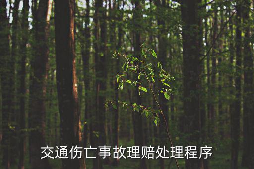交通傷亡事故理賠處理程序
