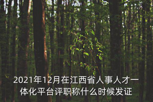 2021年12月在江西省人事人才一體化平臺評職稱什么時候發證