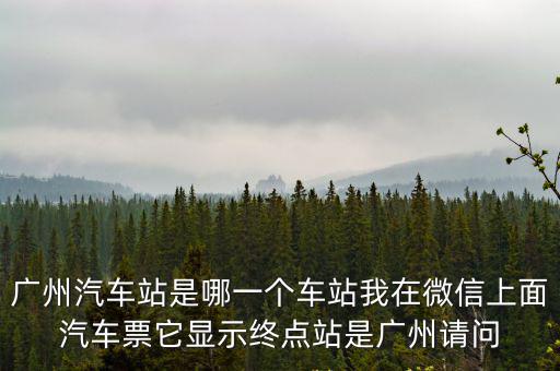 廣州汽車站是哪一個車站我在微信上面汽車票它顯示終點站是廣州請問