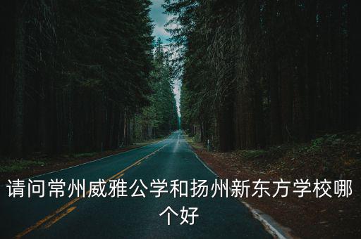 請問常州威雅公學和揚州新東方學校哪個好