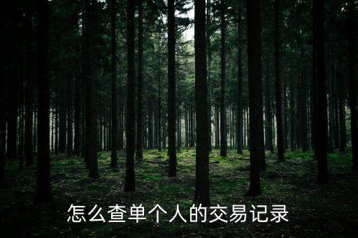 怎么查單個人的交易記錄