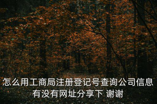 怎么用工商局注冊登記號查詢公司信息有沒有網(wǎng)址分享下 謝謝