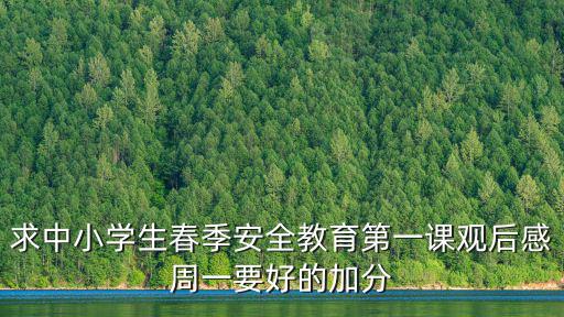 求中小學生春季安全教育第一課觀后感周一要好的加分