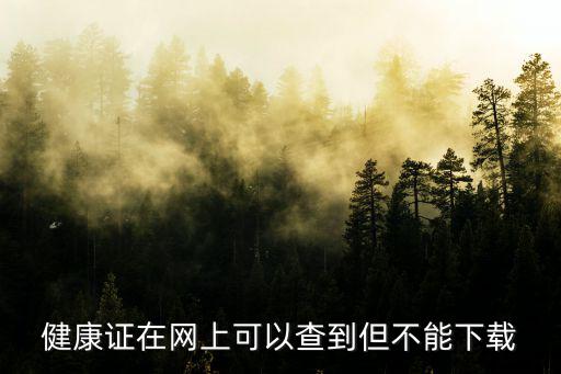 健康證在網上可以查到但不能下載