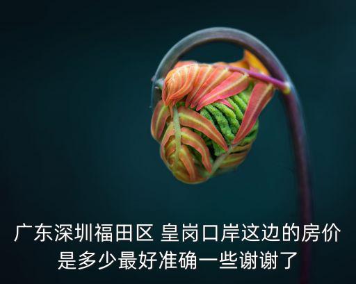 深圳福田區房價，深圳市福田區竹子林地帶的二手房房價多少