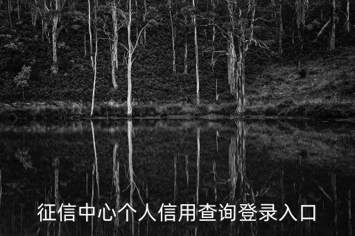 征信中心個人信用查詢登錄入口