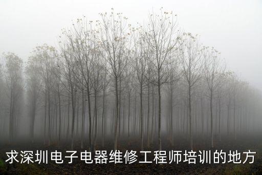 求深圳電子電器維修工程師培訓的地方