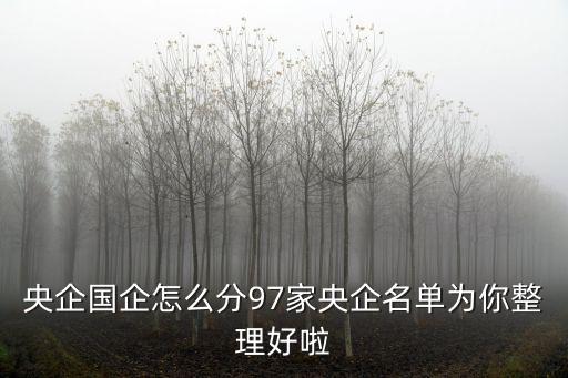央企國企怎么分97家央企名單為你整理好啦