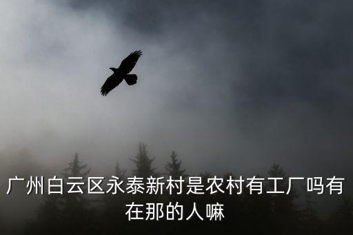 廣州白云區永泰新村是農村有工廠嗎有在那的人嘛