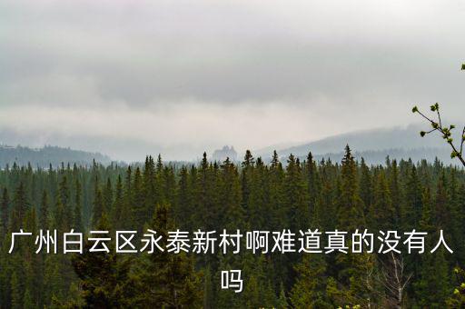 廣州白云區永泰新村啊難道真的沒有人嗎