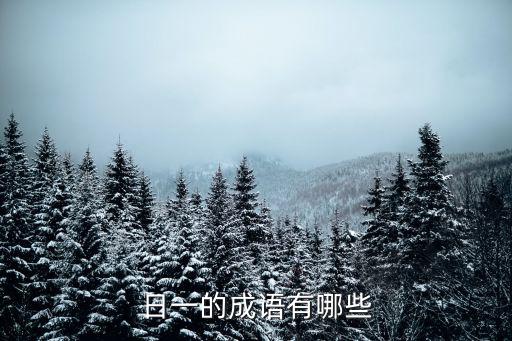 日一的成語有哪些
