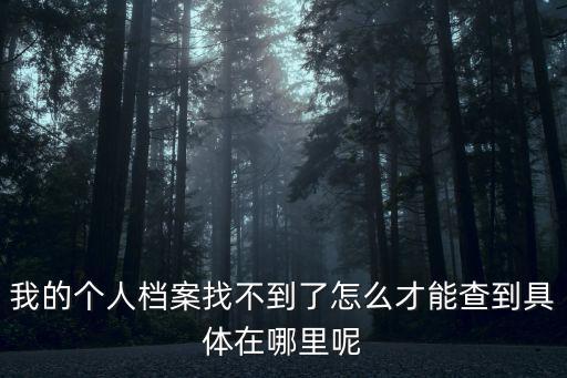 我的個人檔案找不到了怎么才能查到具體在哪里呢