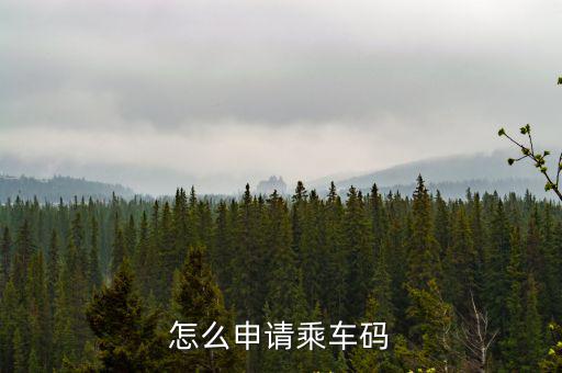 怎么申請乘車碼