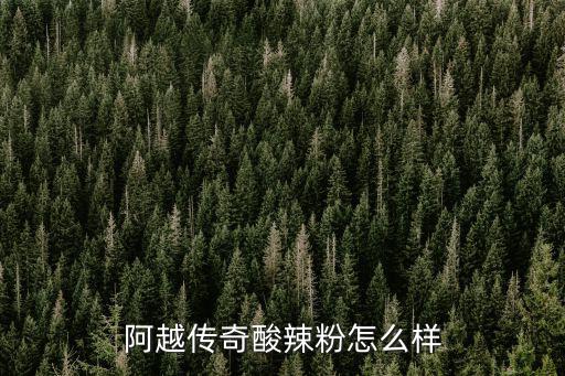 阿越傳奇酸辣粉怎么樣