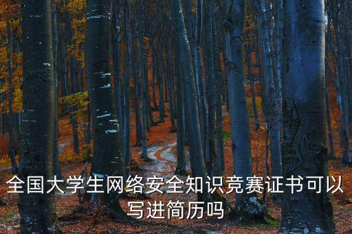 全國大學生網絡安全知識競賽證書可以寫進簡歷嗎