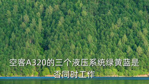 綠系統(tǒng)，空客A320綠系統(tǒng)有大神給講講這幅圖說的是什么嗎謝謝
