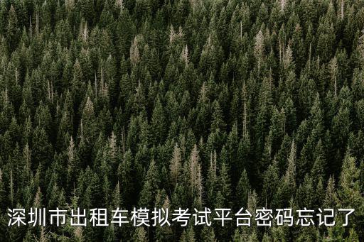 深圳市出租車模擬考試平臺密碼忘記了