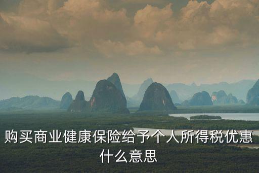 購買商業健康保險給予個人所得稅優惠什么意思