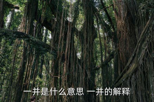 一并是什么意思 一并的解釋