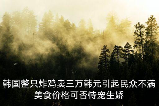 韓國整只炸雞賣三萬韓元引起民眾不滿美食價格可否恃寵生嬌