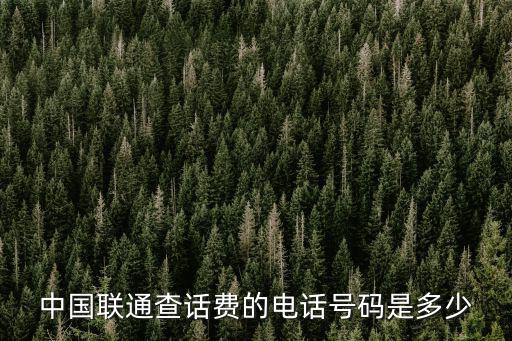 中國聯通查話費的電話號碼是多少