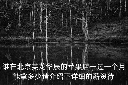 誰在北京英龍華辰的蘋果店干過一個月能拿多少請介紹下詳細的薪資待