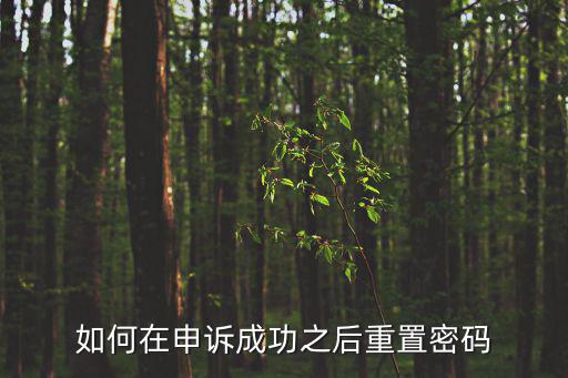 如何在申訴成功之后重置密碼