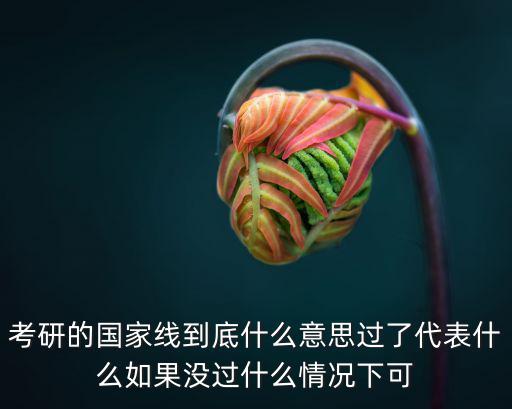 考研的國家線到底什么意思過了代表什么如果沒過什么情況下可