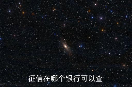 征信在哪個銀行可以查