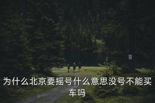 為什么北京要搖號什么意思沒號不能買車嗎