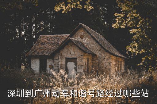 深圳到廣州動車和諧號路經過哪些站