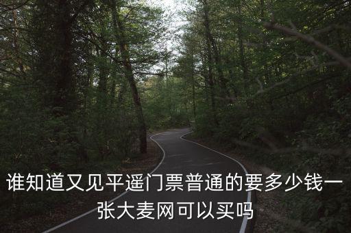 誰知道又見平遙門票普通的要多少錢一張大麥網可以買嗎