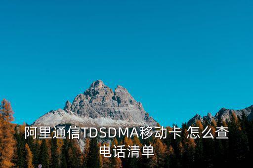 阿里通信TDSDMA移動卡 怎么查電話清單