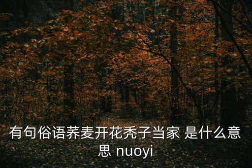 有句俗語蕎麥開花禿子當(dāng)家 是什么意思 nuoyi