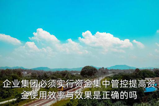 企業集團必須實行資金集中管控提高資金使用效率與效果是正確的嗎