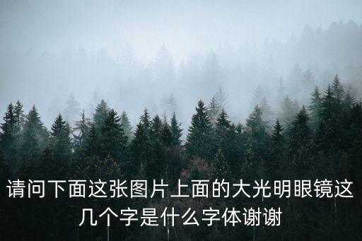 大光明眼鏡，請問下面這張圖片上面的大光明眼鏡這幾個字是什么字體謝謝